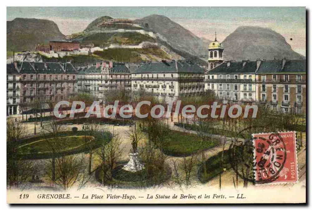 Grenoble — La Place Victor-Hugo, La Statue de Berlioz et les Forts — LL. n°119 - Vorderseite