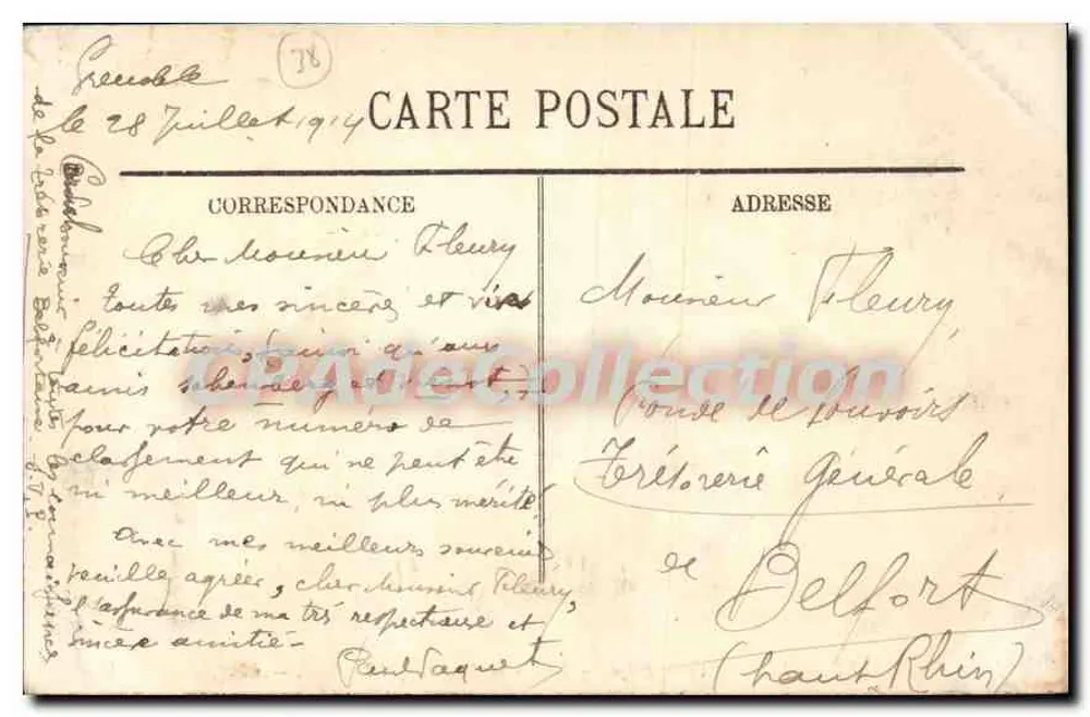 Grenoble — La Place Victor-Hugo, La Statue de Berlioz et les Forts — LL. n°119 - Rückseite