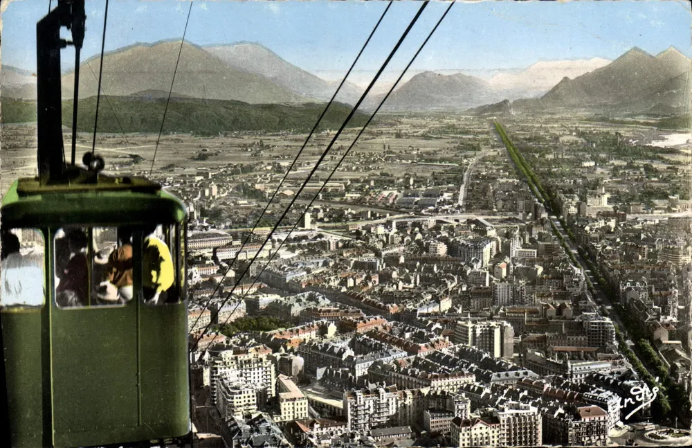 Grenoble — Blick vom Seilbahn — Kunstausgabe André - Vorderseite