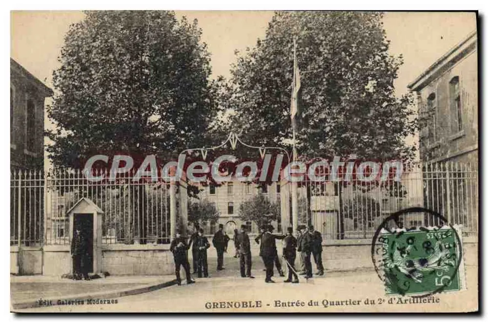 Grenoble — Entrada do Quartel do 2º de Artilharia — Ed. Galeries Modernes - Frente