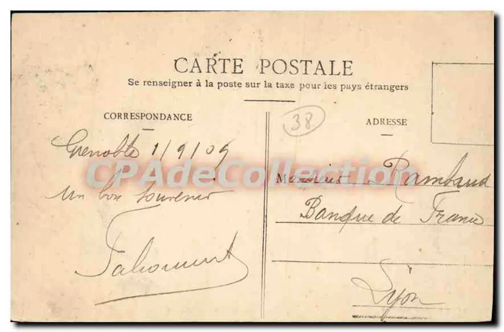 Grenoble — Entrada do Quartel do 2º de Artilharia — Ed. Galeries Modernes - Verso