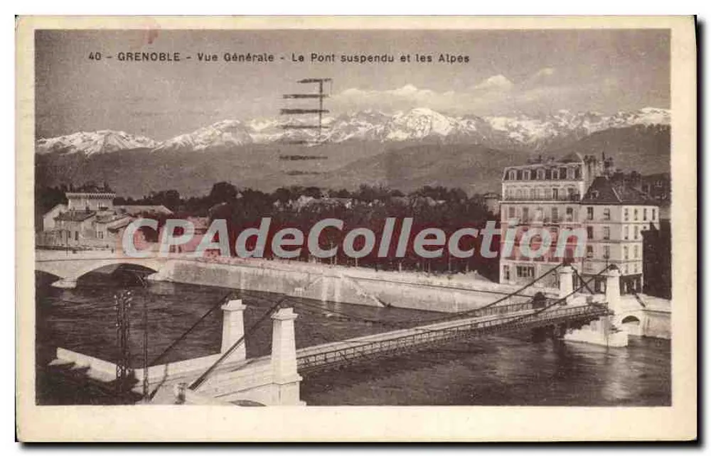 Grenoble - Allgemeiner Blick - Der Hängebrücke und die Alpen - Vorderseite