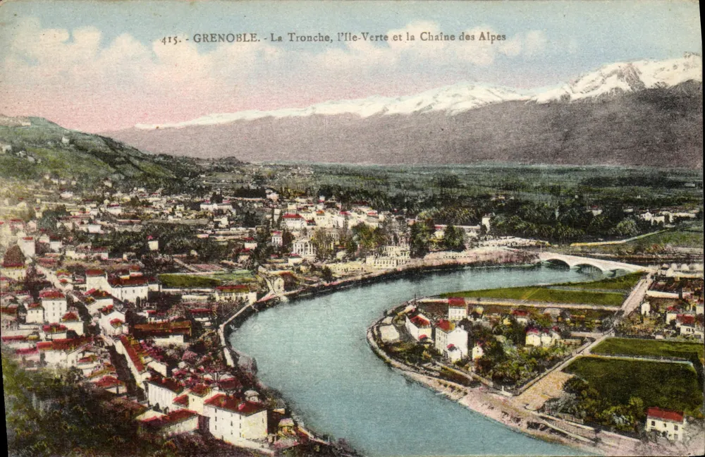 Grenoble - La Tronche, die grüne Insel und die Alpenkette — Verlag Mr. Houretier, Grenoble, Nr. 415 - Vorderseite
