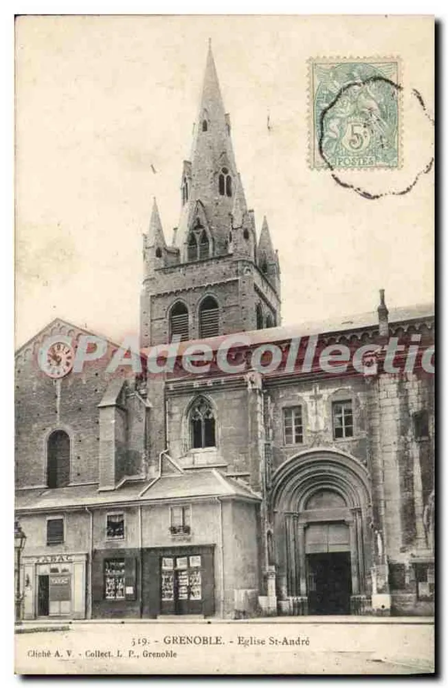 Grenoble - Igreja de Saint-André — Cliché A. V., Coleção L. P., Grenoble, n° 519 - Frente