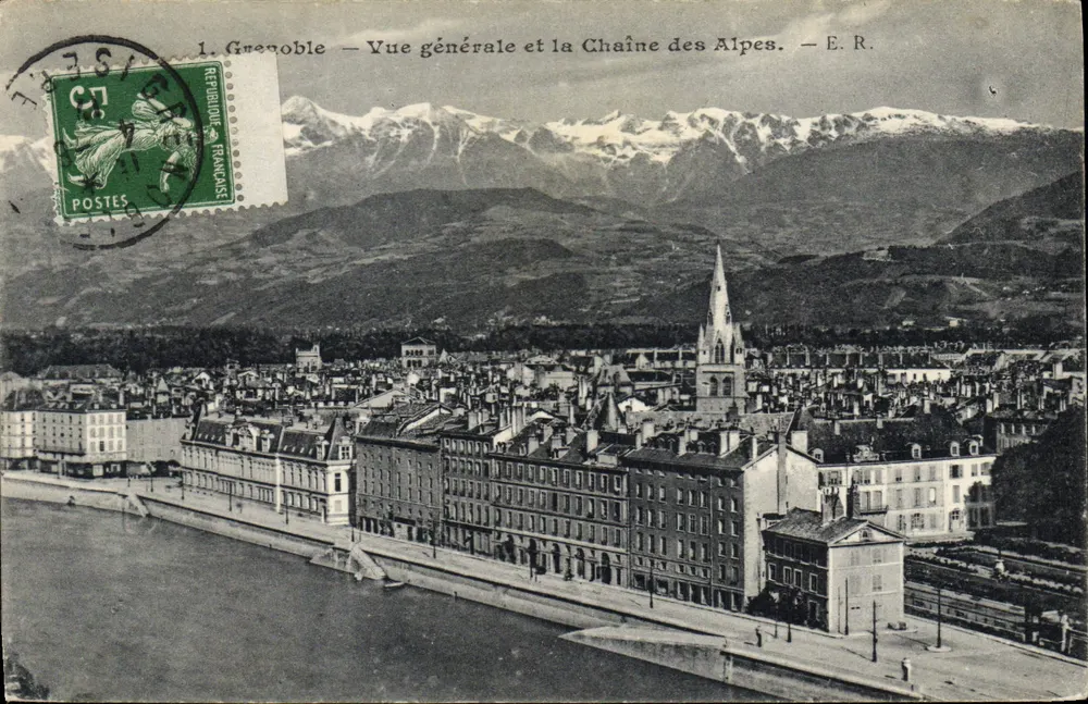 Grenoble — Allgemeiner Blick und die Alpenkette — E.R. - Vorderseite