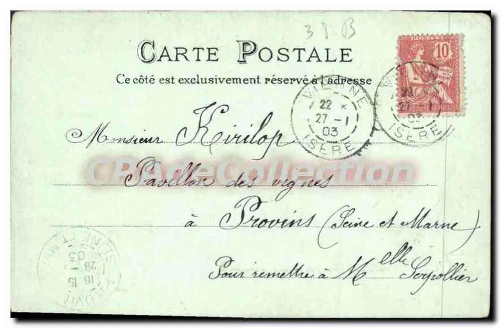 GRÉNOBLE : Vista tomada desde encima de la Esplanade — L. M., n° 581 - Reverso