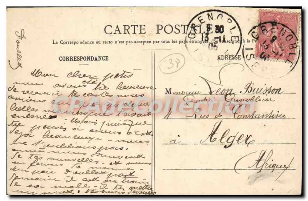 Grenoble — Hängebrücke über die Isère und Palast der Gerechtigkeit — Verlag L. P. Grenoble, n° 148 - Rückseite