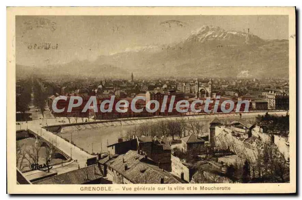 Grenoble — Allgemeine Ansicht der Stadt und des Moucherotte — Héliogr. d'Art - Vorderseite
