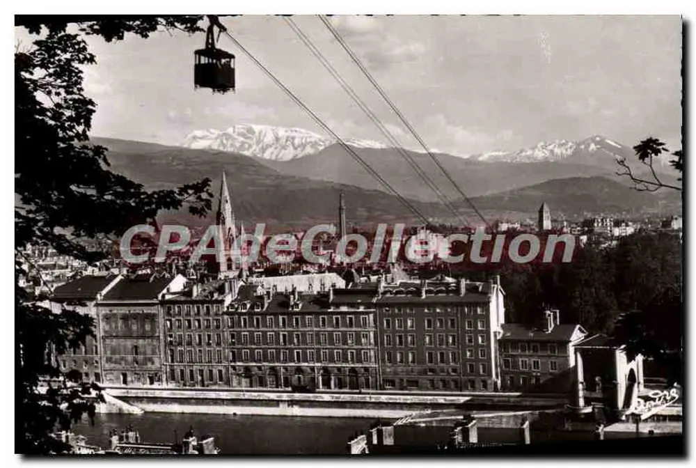 Grenoble — Téléphérique de la Bastille — Im Hintergrund, der Taillefer (2861 m.) - Vorderseite
