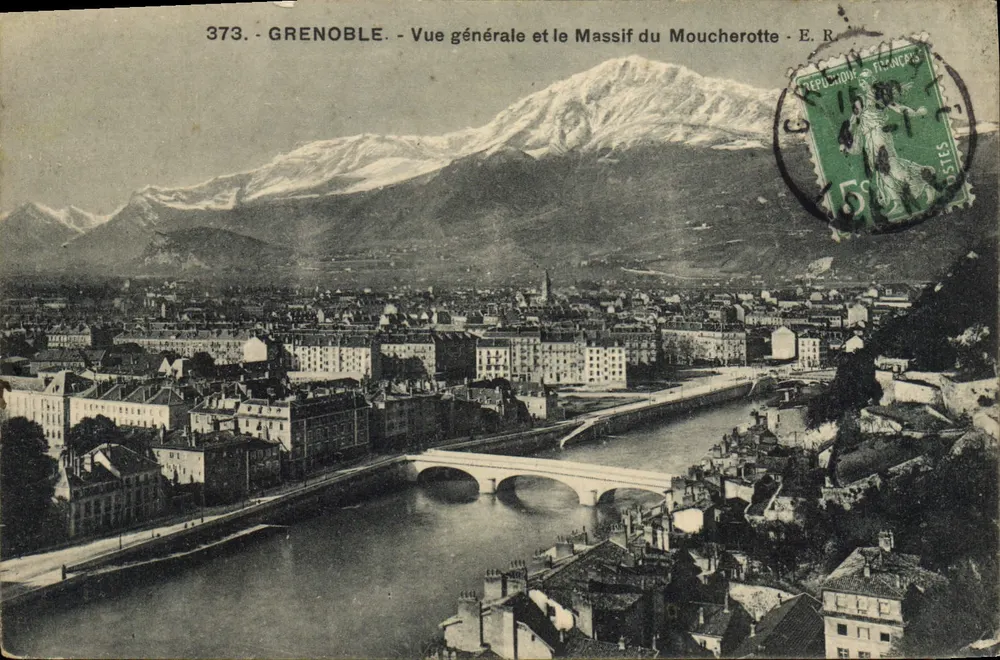 Grenoble — Allgemeine Ansicht und das Moucherotte-Massiv — E.R. n°373 - Vorderseite