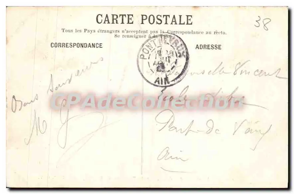 Grenoble — Die Alpenkette, Ansicht vom Polygone du Génie (Winter) — Papeterie des Alpes, Eug. Robert, Grenoble - Rückseite