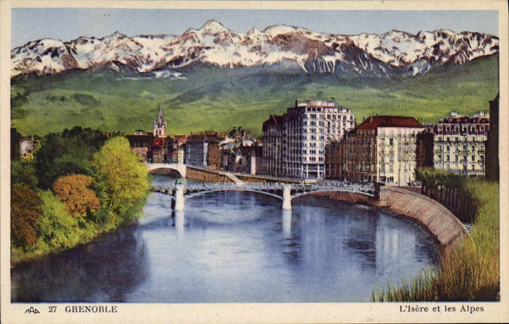 Grenoble — L'Isère e as Alpes — CP Les Arts Photographiques, Paris - Frente