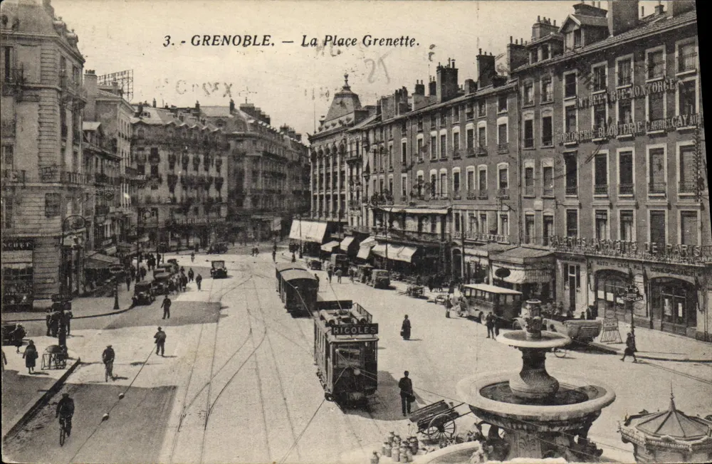 Grenoble — A Praça Grenette — Edição Martinot & Frères - Frente