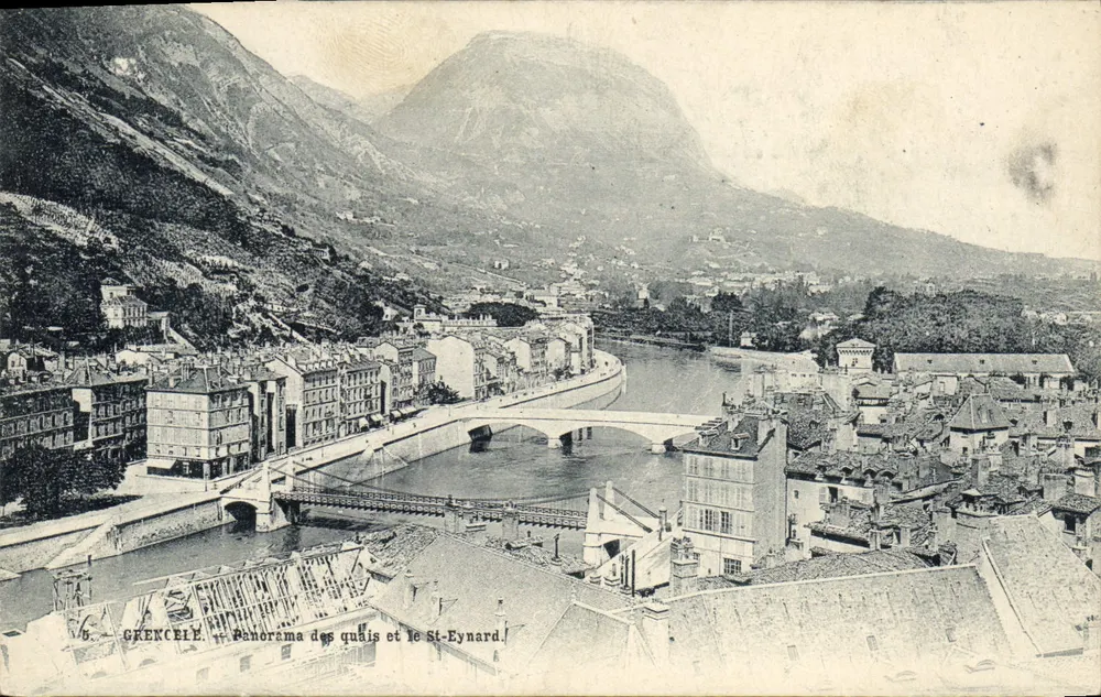Grenoble — Panorama dos quais e o St-Eynard — editor não identificado, n° de série 6 - Frente