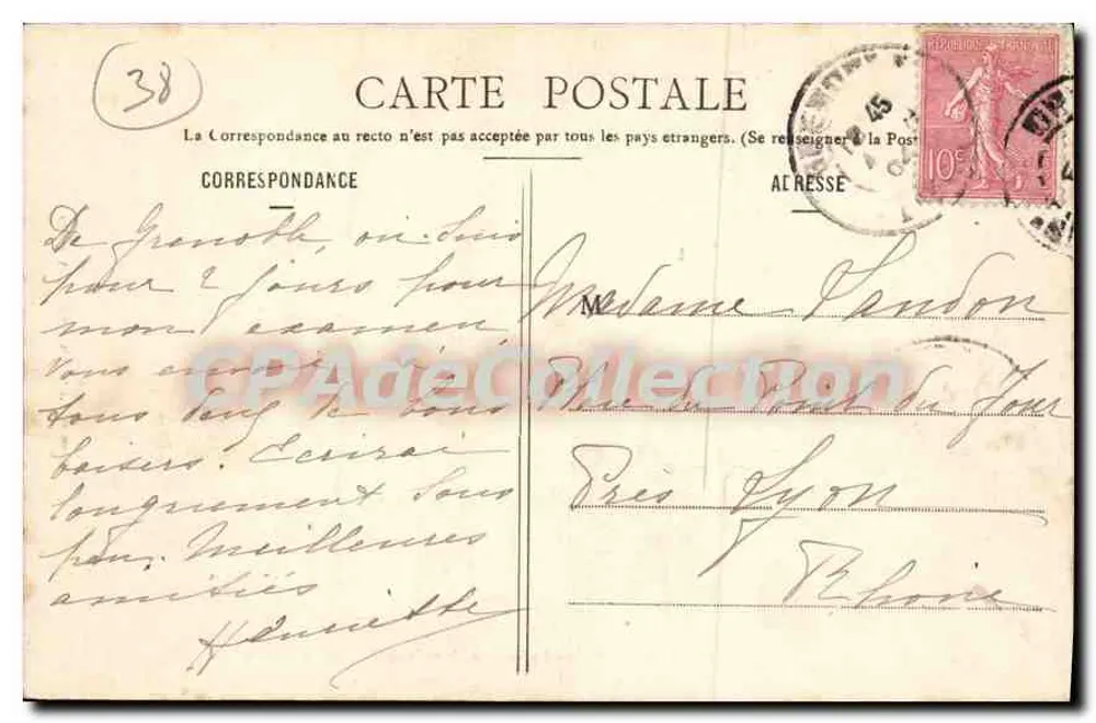 Grenoble - Die Kathedrale und das Monument des Centennaires — Cliché A.V. Sammlung L.P. Grenoble, n°199 - Rückseite