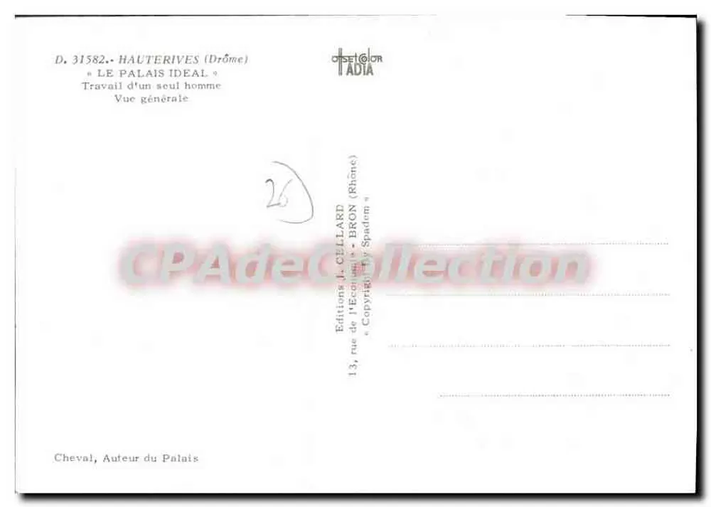 Das Idealpalast — Haüterives (Drôme) — Editions J. Cellard - Rückseite