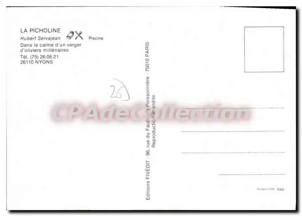 La Picholine — Pool umgeben von tausendjährigen Olivenbäumen — Editions FIVÉDIT - Rückseite