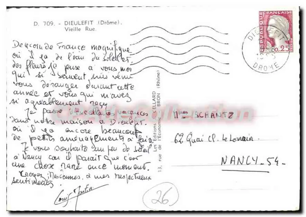 Dieulefit (Drôme) — Velha Rua — Les Éditions Cellard-Bron (Rhône) n° 709 - Verso