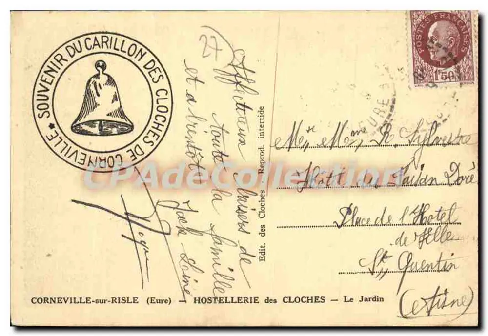 Giardino dell'Hostellerie des Cloches — Corneville-sur-Risle (Eure) — Editore des Cloches - Verso