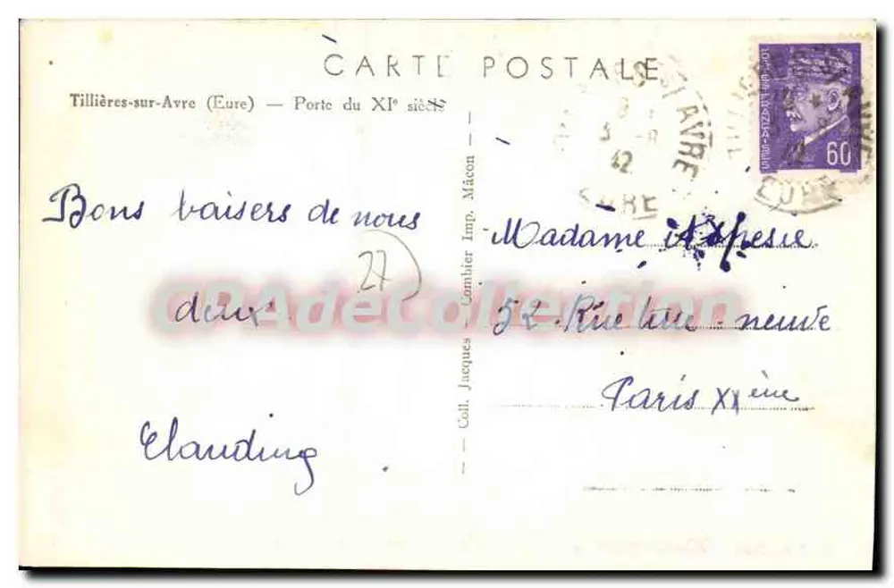 Tillières-sur-Avre (Eure) — Porta do século XI — Cinq - Verso
