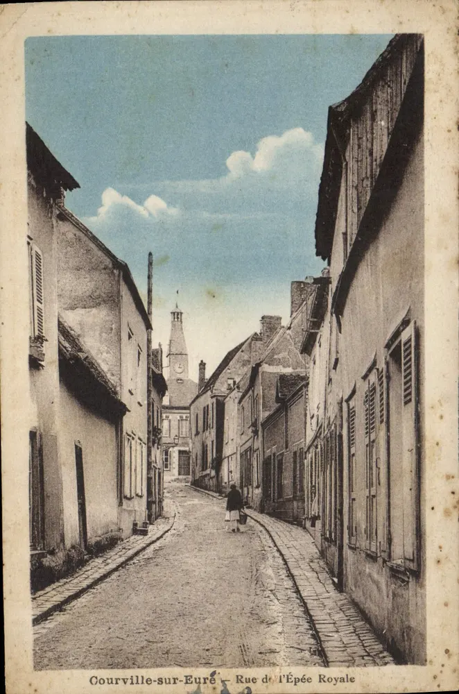 Courville-sur-Eure — Rue de l'Épée Royale — Wydawca V. Rivière, Toulouse - Awers