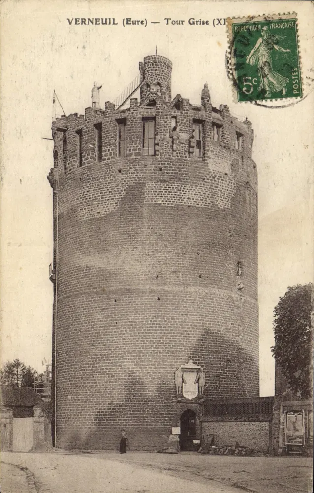 Verneuil (Eure) — Torre Cinza (XI) — Impresso Ilustrado - Frente