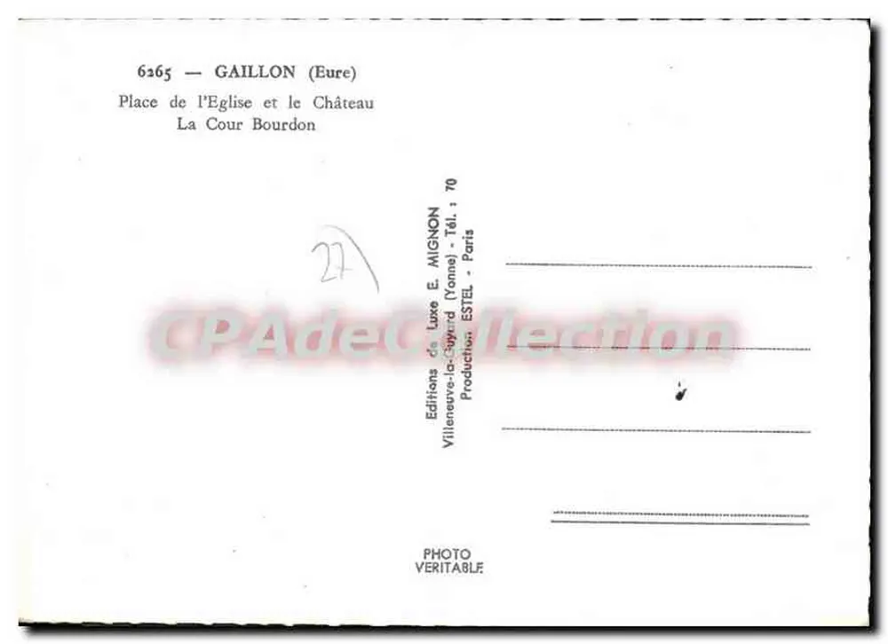 GAILLON (Eure) — Platz der Kirche und Schloss — La Cour Bourdon — Éditions E. MIGNON - Rückseite