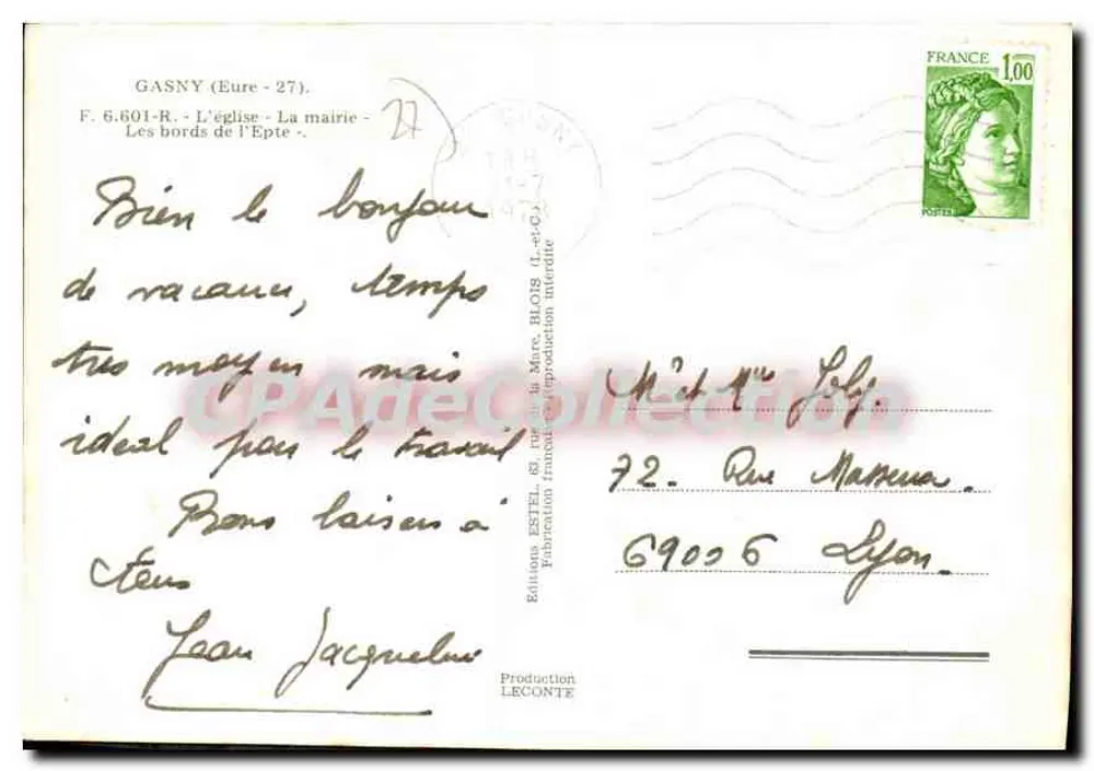 GASNY — Kirche, Rathaus, Ufer der Eppte — ESTEL Editions - Rückseite