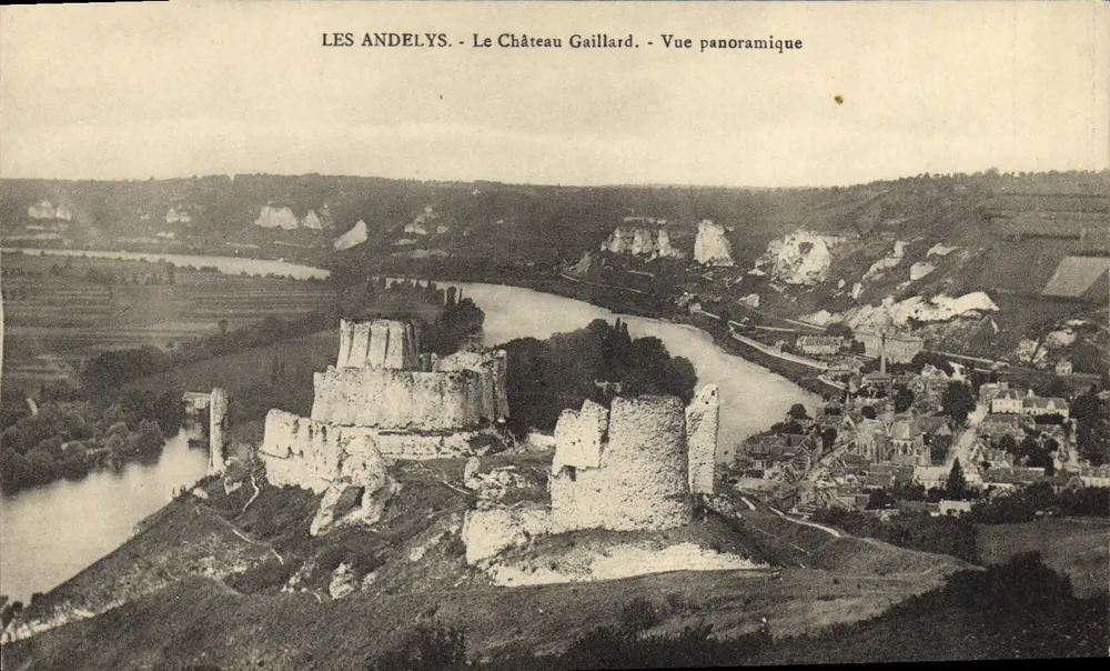 Les Andelys - Das Château Gaillard - Panoramablick - Vorderseite