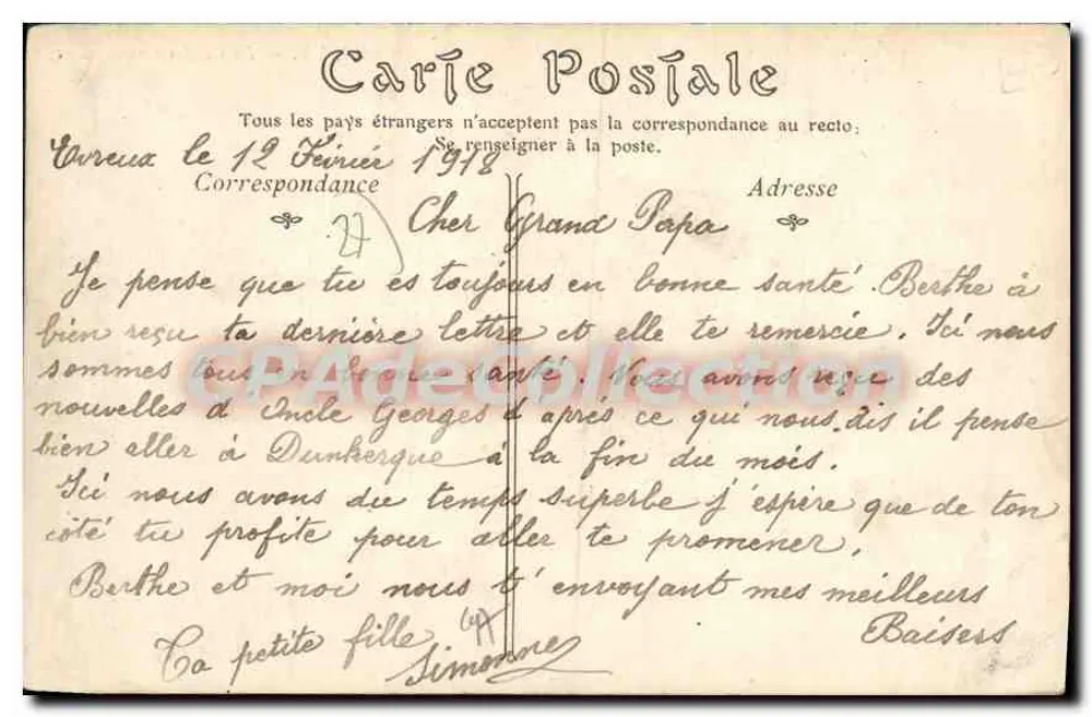 Évreux — A Gendarmeria — Editor desconhecido, n° 76 - Verso