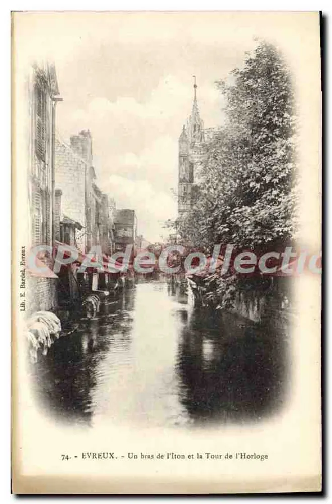Evreux - Ein Arm der Iton und die Uhrturm — Lib. E. Barlet, Evreux, n°74 - Vorderseite