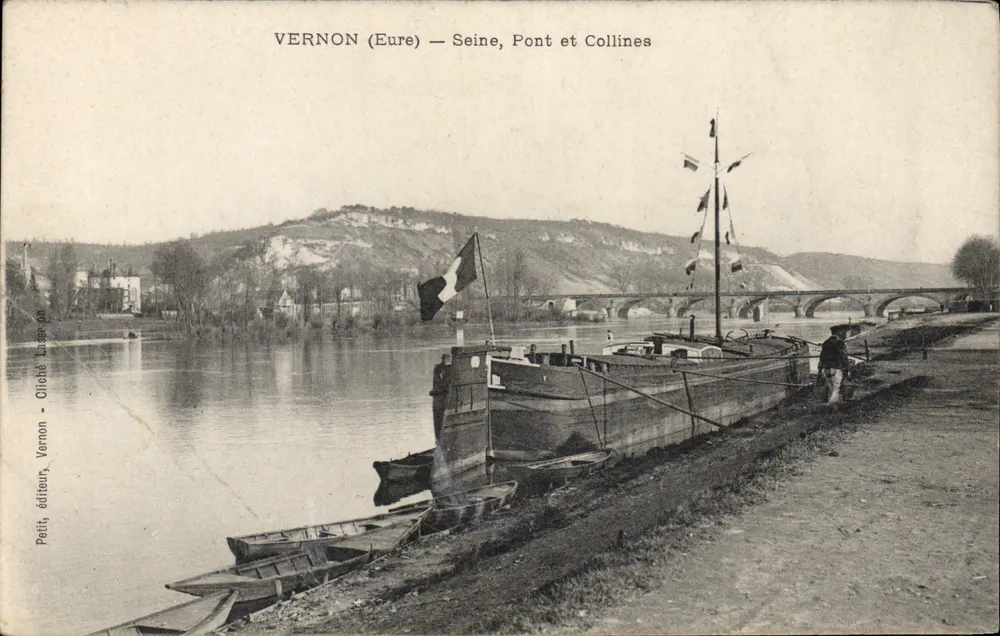 Vernon (Eure) — Sena, Ponte e Colinas — Petit, editor, Vernon - Frente