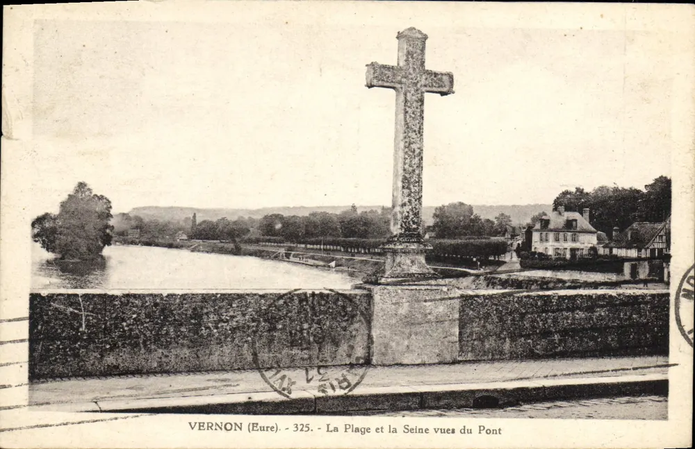 Vernon (Eure) — Die Strände und die Seine von der Brücke aus gesehen - Vorderseite