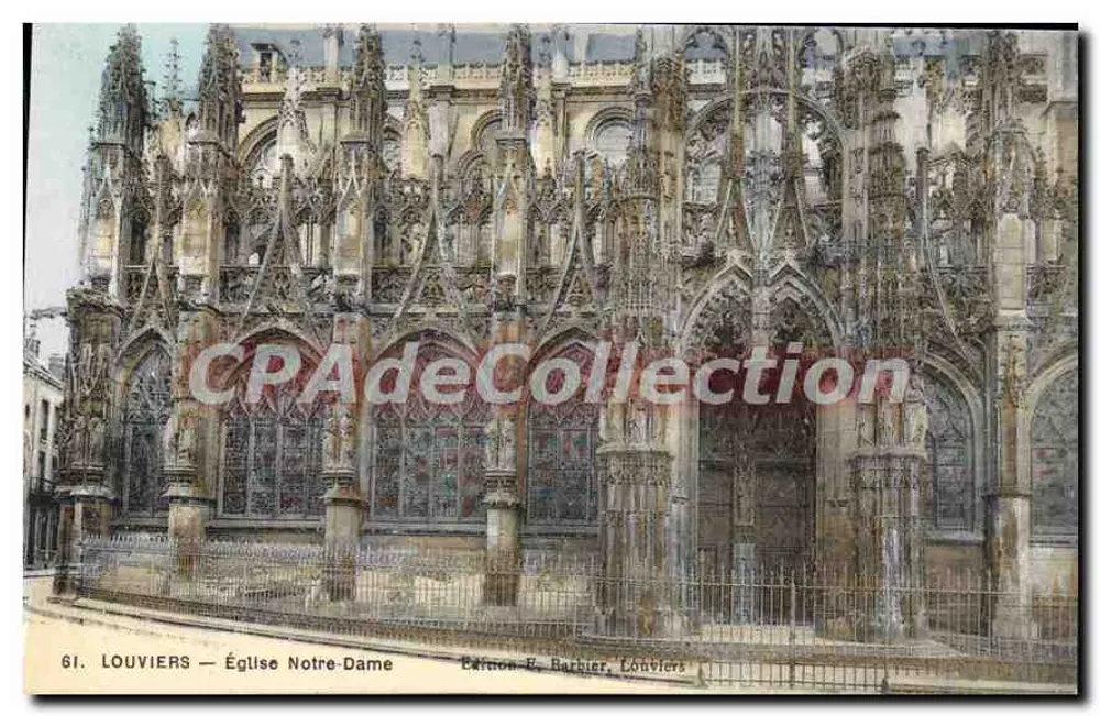 Louvières — Igreja de Nossa Senhora — Edição E. Barbier, Louvières - Frente