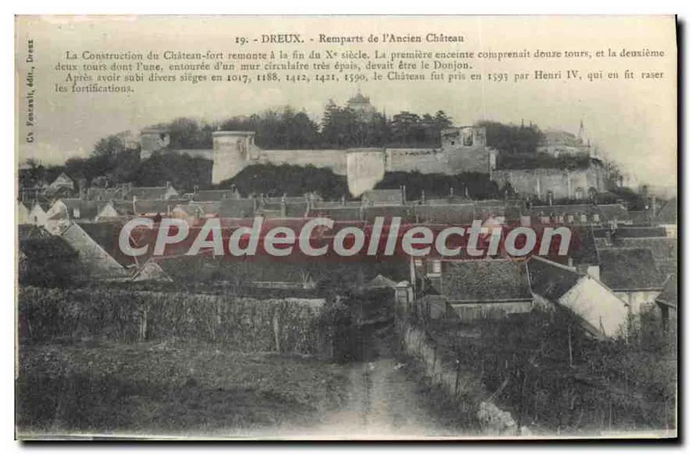 Dreux — Mauern des alten Schlosses — Gx Younault, Verlag, n°19 - Vorderseite
