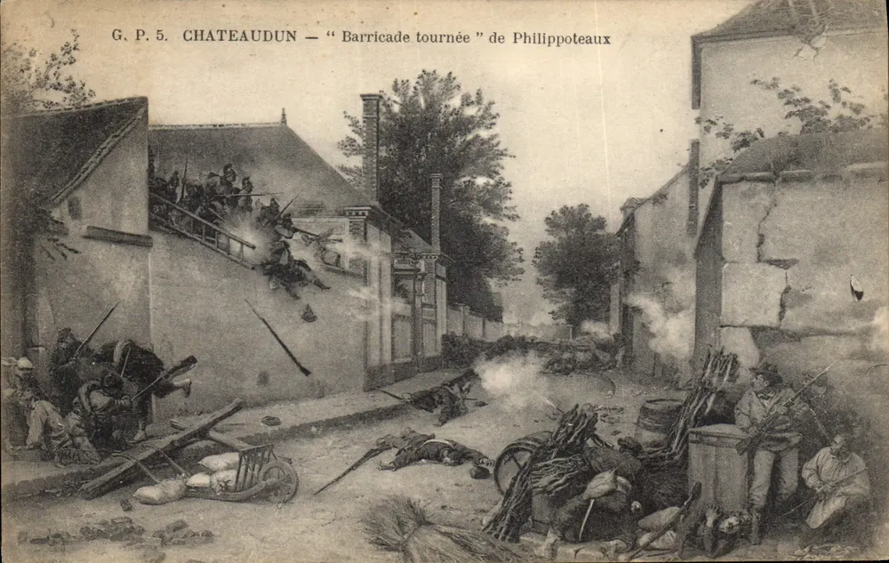 Châteaudun — "Barricada virada" de Philippoteaux — G. P. 5 - Frente