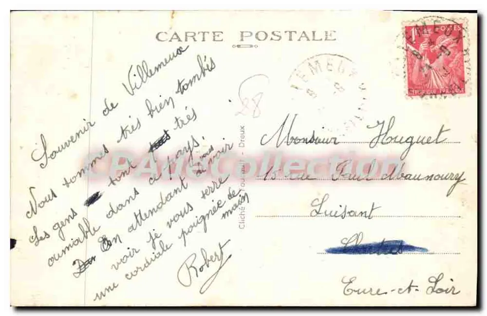 Villemeux-sur-Eure (E.-et-L.) — Schloss Renancourt — Tal der Eure — D.W.A. n°156 - Rückseite