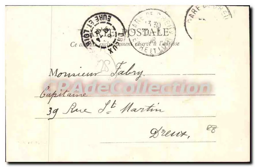 Dreux — Platz des Palastes — Zivilgericht — B. P. PARIS - Rückseite