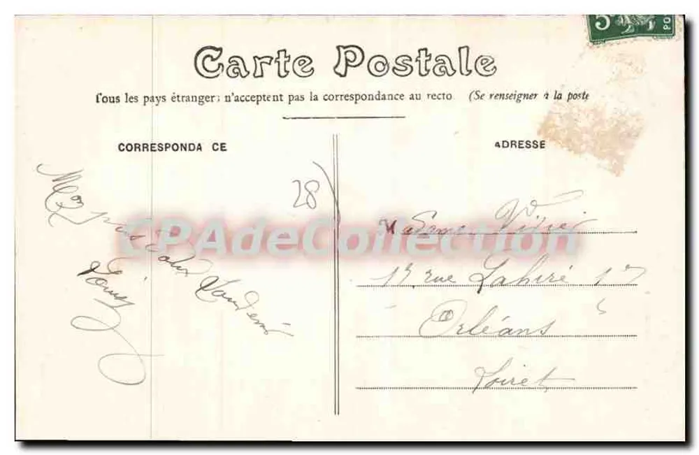 Châteaudun. Fonte Monumental — editor H. Van Labeur, número de série não visível - Verso
