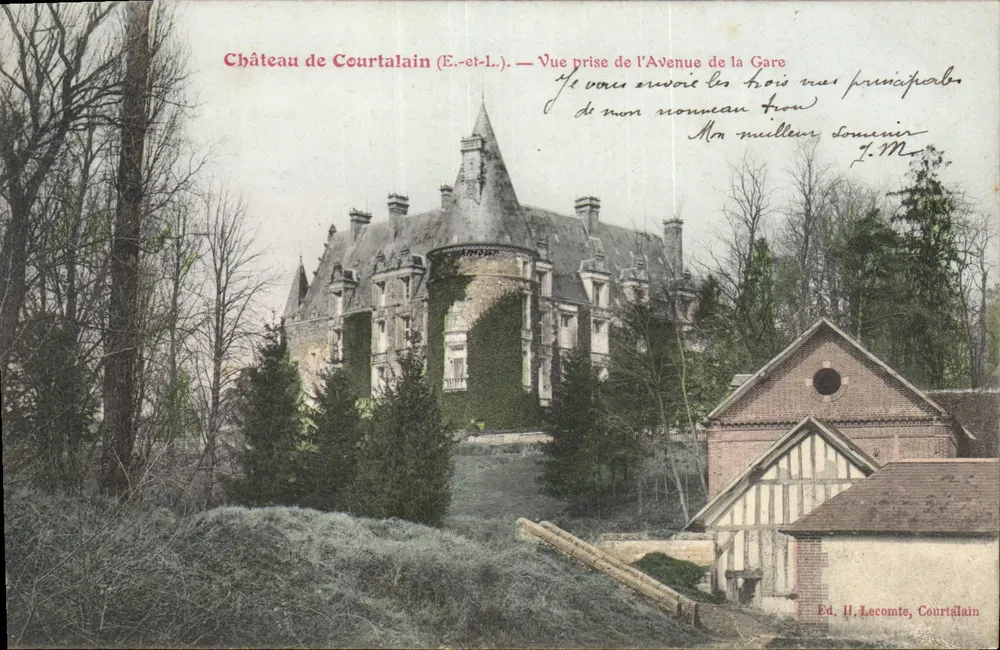 Schloss Courtalain (E.-et-L.) — Ansicht vom Avenue de la Gare — Verlag H. Lecomte, Courtalain - Vorderseite