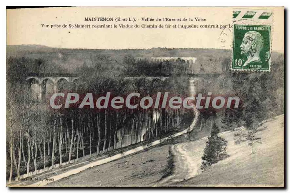 Maintenon (E.-et-L.) - Tal der Eure und der Voise — Ansicht aus St-Mamert, blickend auf den Eisenbahnviadukt und den Aquädukt, gebaut von Le — Verlag: Folecail, Verlag, Dreux - Vorderseite