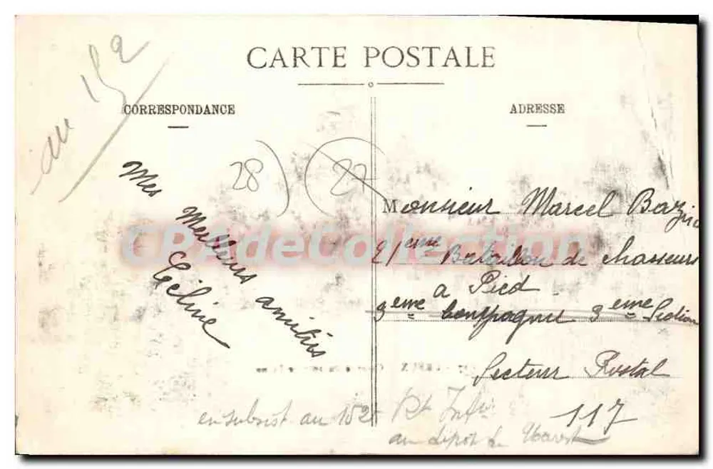 Dreux - Quartel do 101º de Linha — Ch. Foucault, editor, Dreux, n°17 - Verso