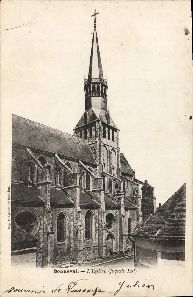 Bonneval — A Igreja (fachada Leste) — Imp. Laussot, Châteaudun - Frente