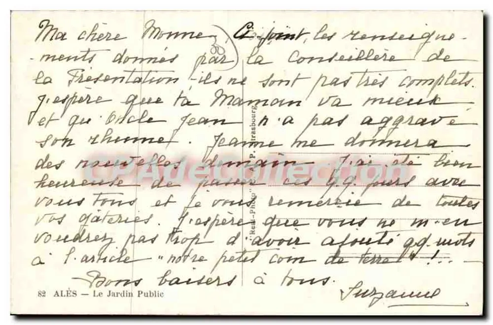 Estátua de Pasteur — Jardim Público de Alès — editor Cap - Verso