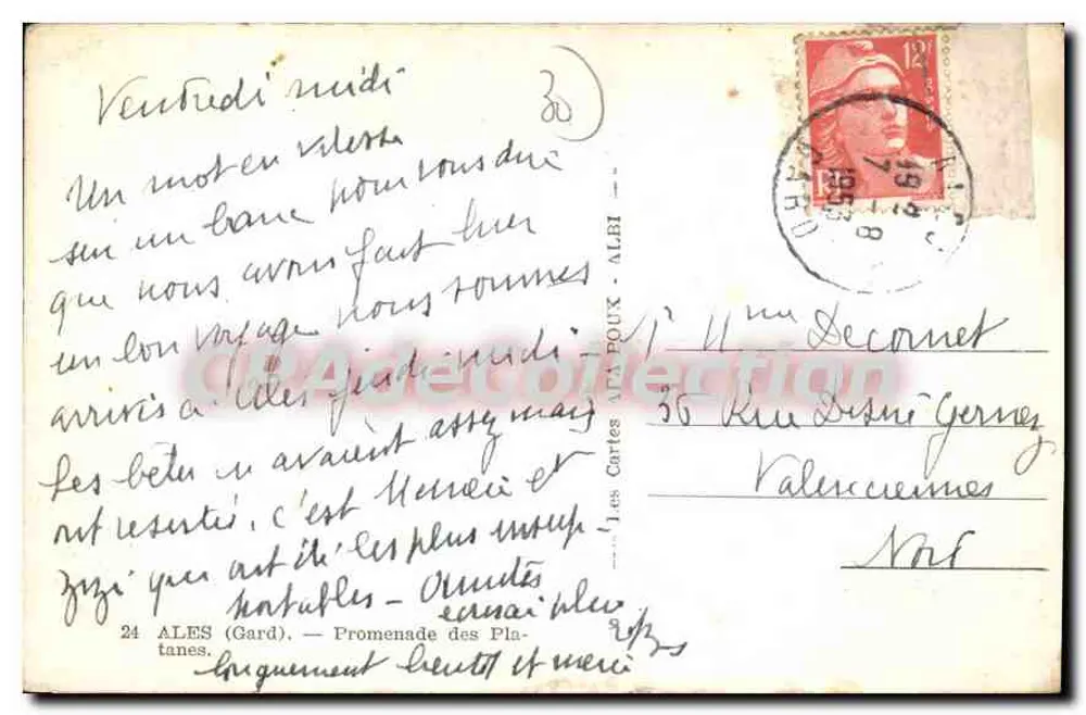 Ales (Gard) — Promenade des Platanes — editor APA - Verso