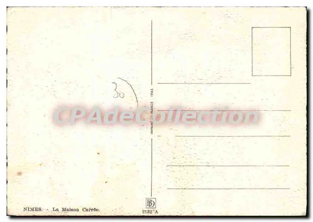 Nîmes - La Maison Carrée — editor BARDAT, n° de série 2182 A - Verso