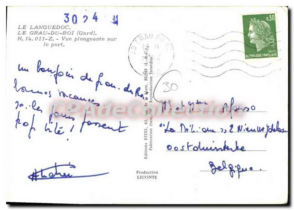 Le Grau-du-Roi — Aufnahme von der Hafenansicht — Verlag Estel, Nr. H.14.011-Z - Rückseite