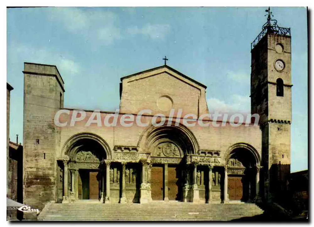 St-Gilles-du-Gard — Façade de l'église Abbatiale (XIIe s.) — Imprimeur Maçon - Recto