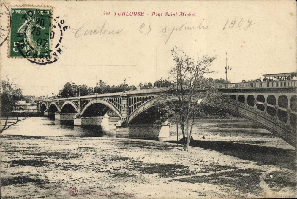 Toulouse - Ponte Saint-Michel — vista do ponte sobre a Garonne — editor: Charente Mayrandes e Cie, Toulouse, n° 249 - Frente