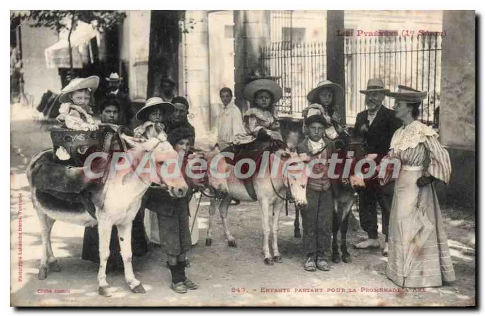 Kinder, die zur Donkey-Runde gehen — Chile, La Paz (1. Serie) — Phototypie Labocane, Tucumán - Vorderseite